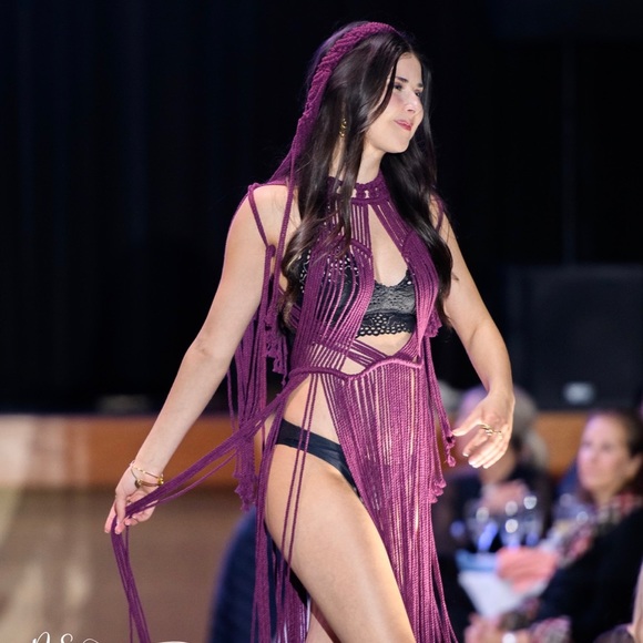 Handmade Macrame Crochet Midi Dress - Picture 9 of 10